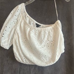 Banana Republic XS cropped eyelet one shoulder - runs large - fits like SM